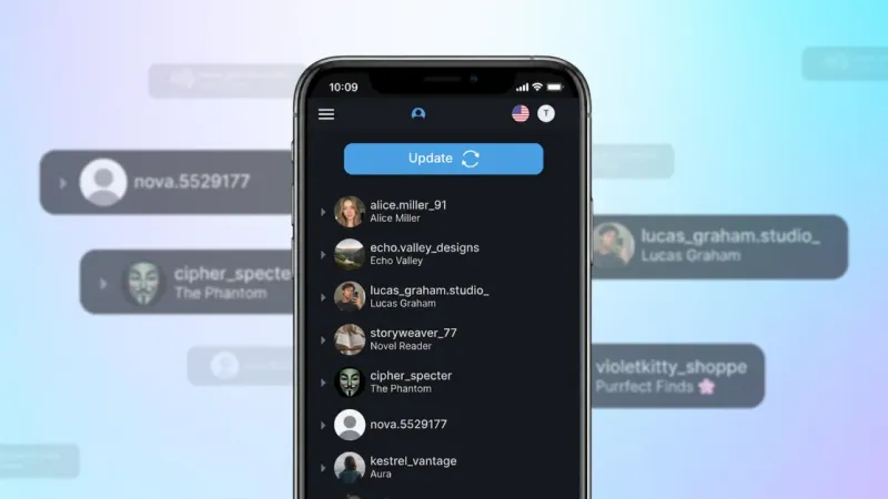Accountviewer followers list, refreshed and ready to compare against your last check